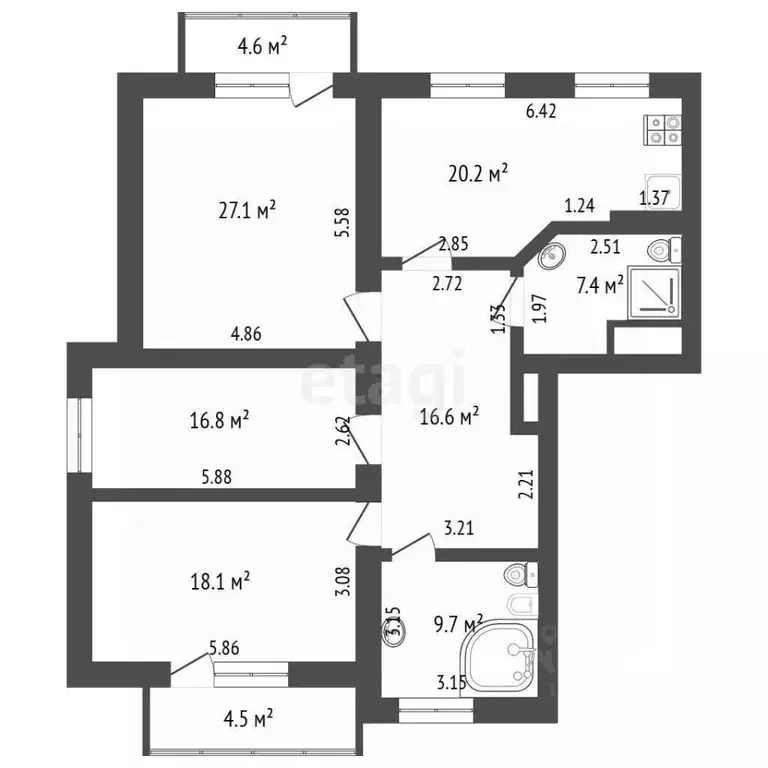 3-к кв. Крым, Ялта ул. Дзержинского, 23 (115.9 м) - Фото 2