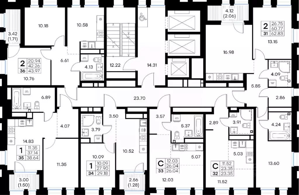 2-к кв. Нижегородская область, Нижний Новгород Глоракс Левобережный ... - Фото 2