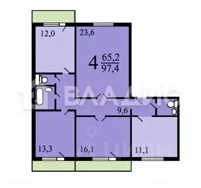 4-к кв. Москва Южнобутовская ул., 107 (95.0 м) - Фото 1