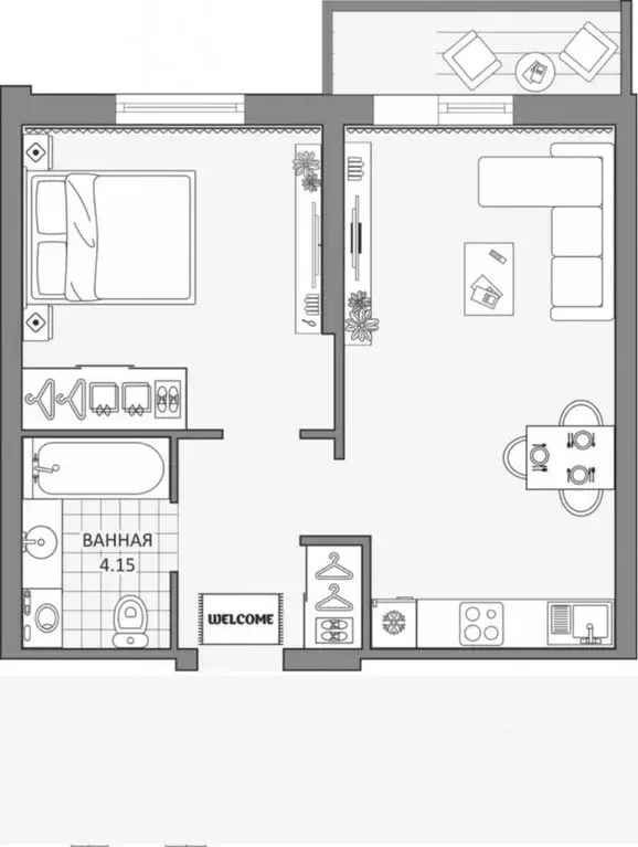1-к кв. Краснодарский край, Сочи ул. Искры, 66/9к8 (35.0 м) - Фото 2