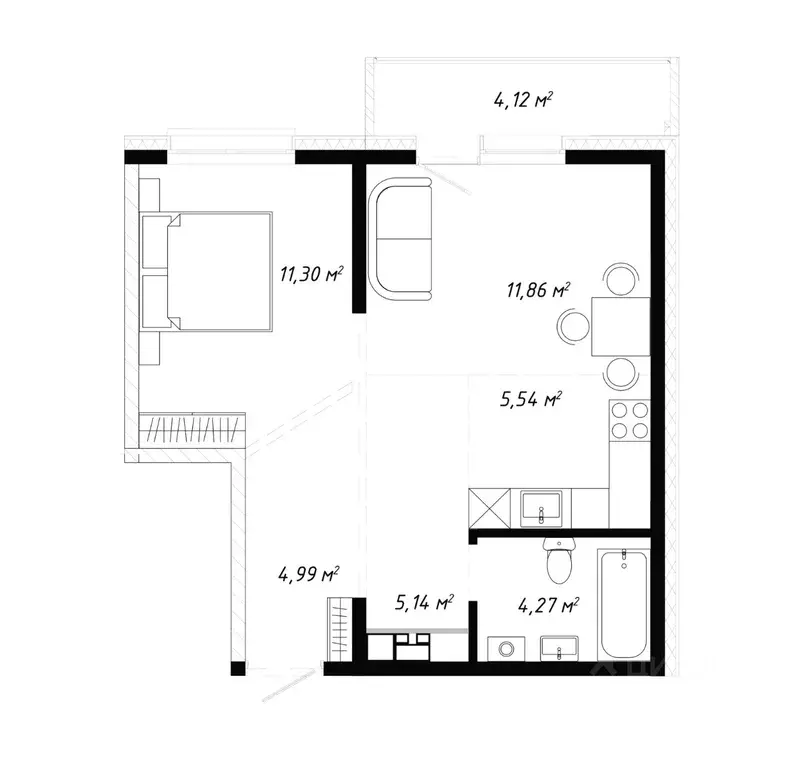 2-к кв. Иркутская область, Иркутск ул. Баррикад (47.22 м) - Фото 1