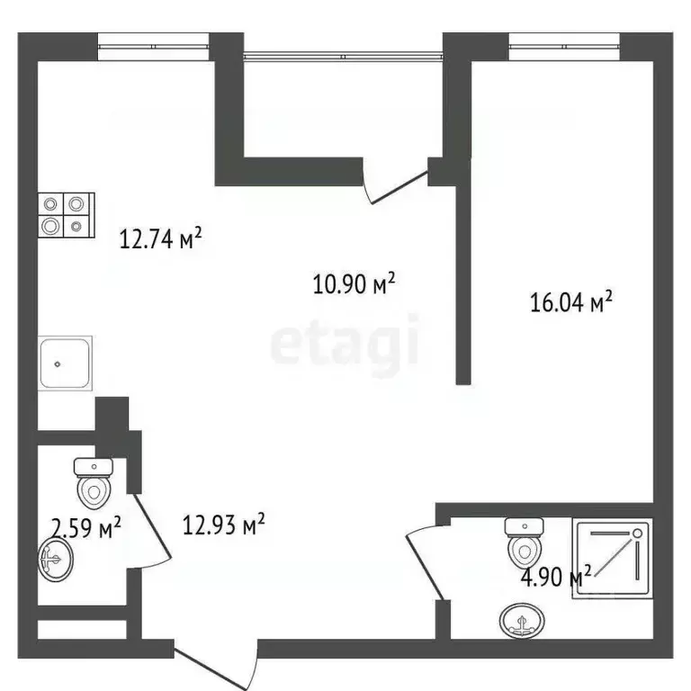 2-к кв. Ростовская область, Ростов-на-Дону Привокзальная ул., 3/1 ... - Фото 1