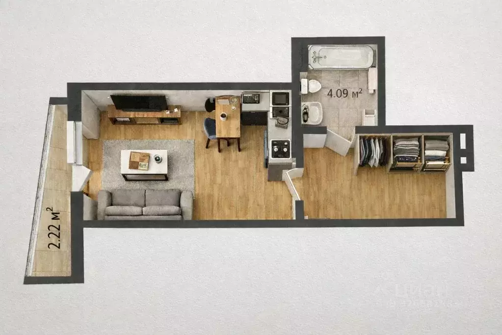 Студия Новосибирская область, Новосибирск ул. Дуси Ковальчук, 378Б ... - Фото 1