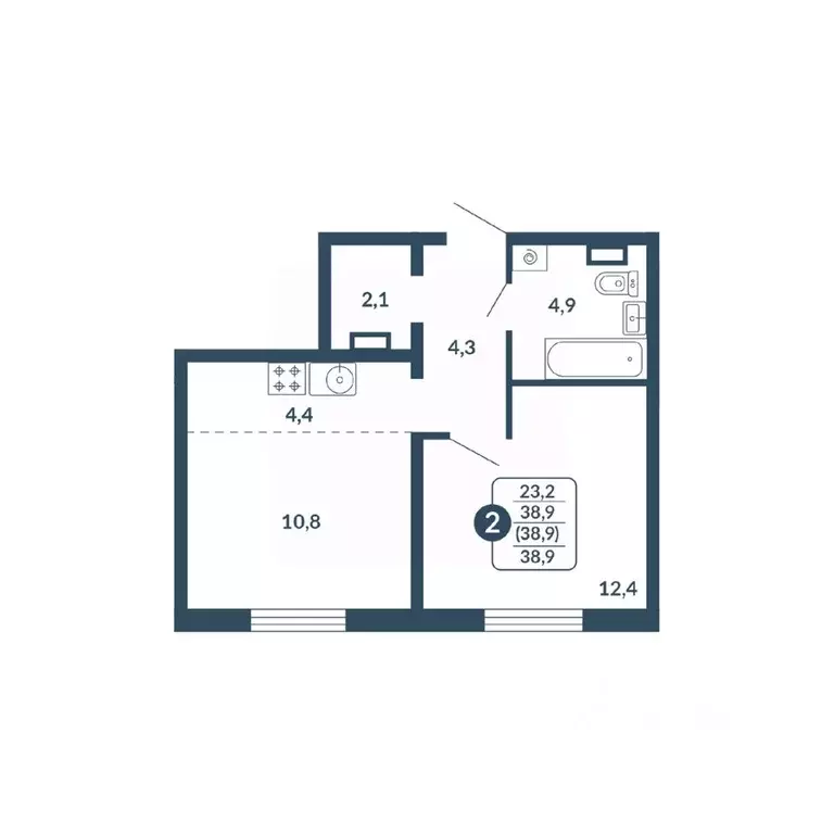 2-к кв. Кировская область, Киров Скандинавия жилой комплекс (38.9 м) - Фото 1