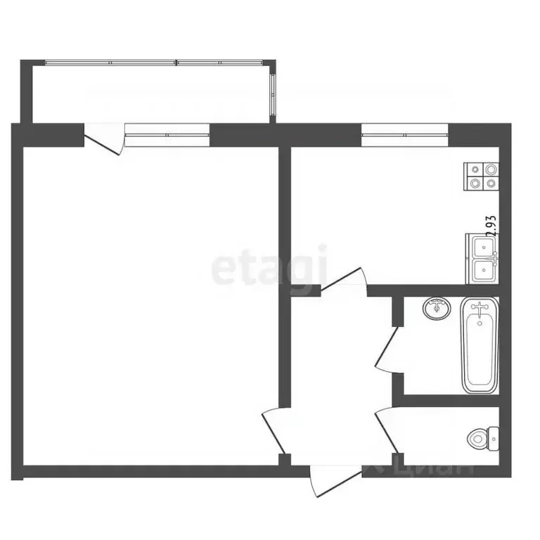 1-к кв. Челябинская область, Миасс ул. 8 Марта, 149 (31.6 м) - Фото 2