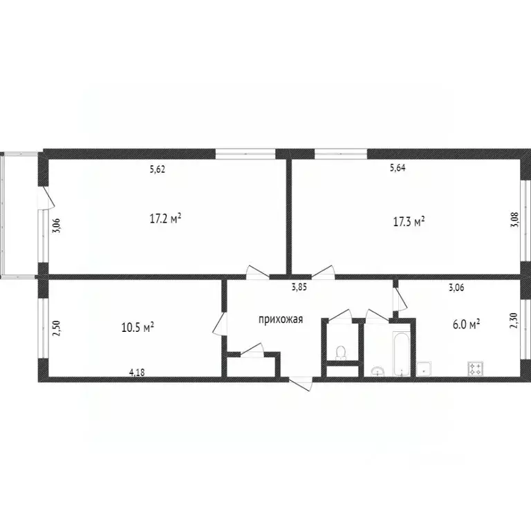 3-к кв. Белгородская область, Белгород бул. Первого Салюта, 3 (60.2 м) - Фото 1