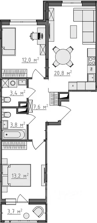 2-к кв. Владимирская область, Владимир Сновицы-Веризино мкр,  (62.65 ... - Фото 1