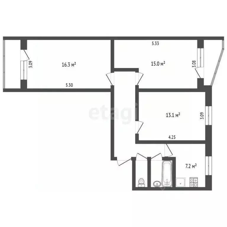 Комната Москва Каширское ш., 110К1 (15.0 м) - Фото 1