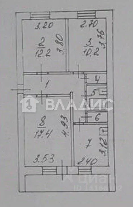 3-к кв. Белгородская область, Белгород пер. 2-й Мичуринский, 2 (60.0 ... - Фото 2