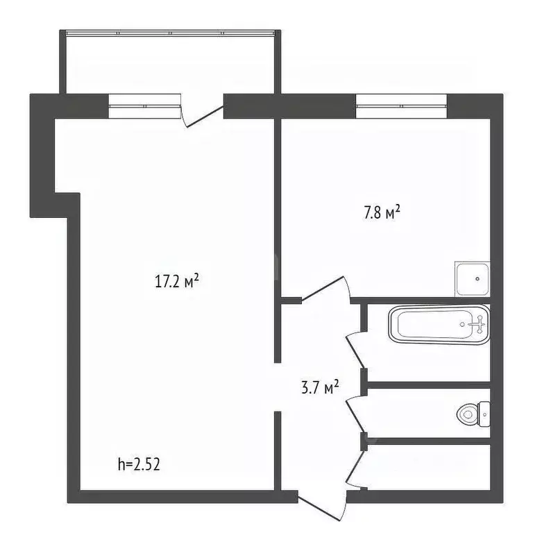 1-к кв. Красноярский край, Красноярск ул. Алеши Тимошенкова, 181 (33.1 ... - Фото 2