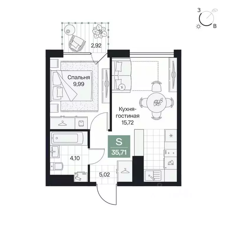 1-к кв. Волгоградская область, Волгоград просп. Имени В.И. Ленина, 59Г ... - Фото 1