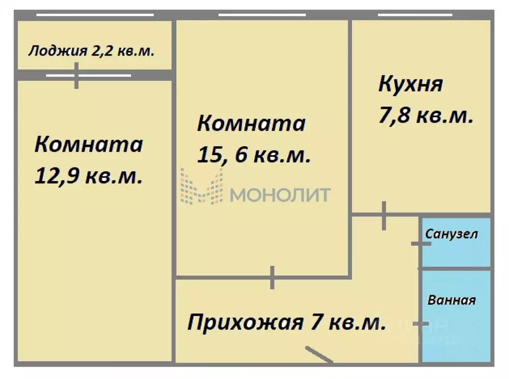 2-к кв. Нижегородская область, Нижний Новгород Березовская ул., 96 ... - Фото 0