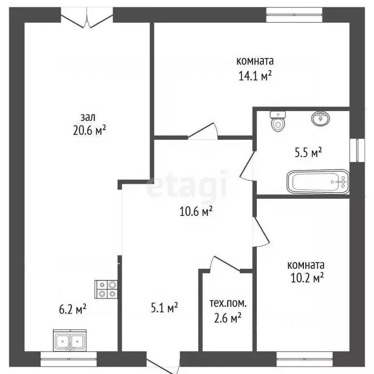 Дом в Крым, Красноперекопский район, с. Орловское ул. Кирова, 24 (85 ... - Фото 2