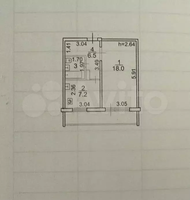 1-к. квартира, 35 м, 3/5 эт. - Фото 0