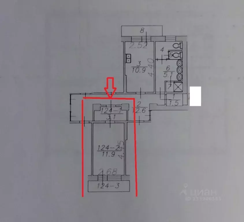 Комната Астраханская область, Астрахань ул. Косиора, 11 (15.0 м) - Фото 1