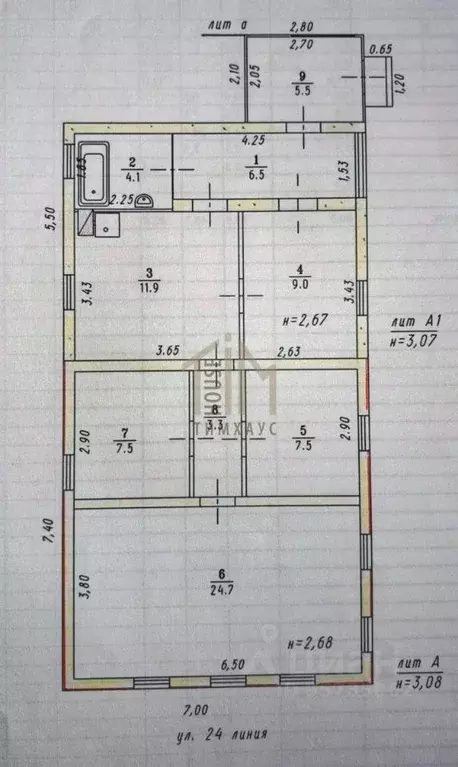 Дом в Омская область, Омск ул. 24-я Линия, 123 (80 м) - Фото 1