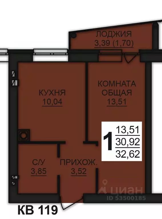 1-к кв. Ивановская область, Ивановский район, Богданихское с/пос, д. ... - Фото 1