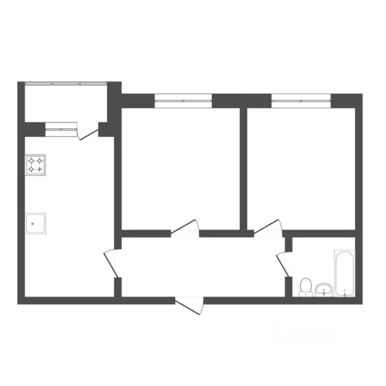 2-к кв. Тюменская область, Тюмень Рижская ул., 78 (41.2 м) - Фото 2