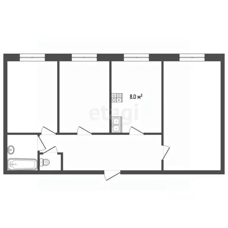 3-к кв. Ярославская область, Рыбинск ул. Фурманова, 9 (62.5 м) - Фото 2