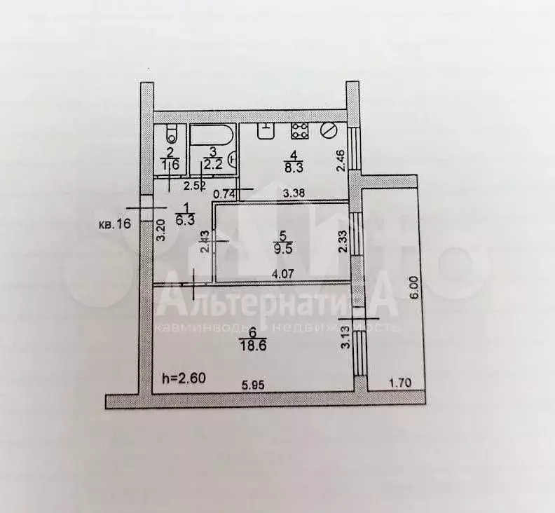 2-к. квартира, 53 м, 4/5 эт. - Фото 0
