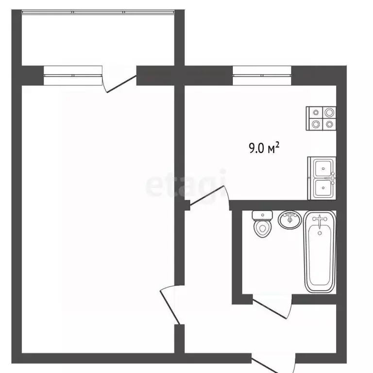 1-к кв. Московская область, Мытищи ул. Академика Каргина, 38к1 (31.0 ... - Фото 2