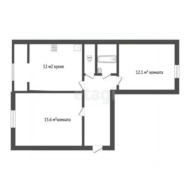 2-к кв. Костромская область, Кострома ул. 1-я Загородная, 43 (48.1 м) - Фото 1