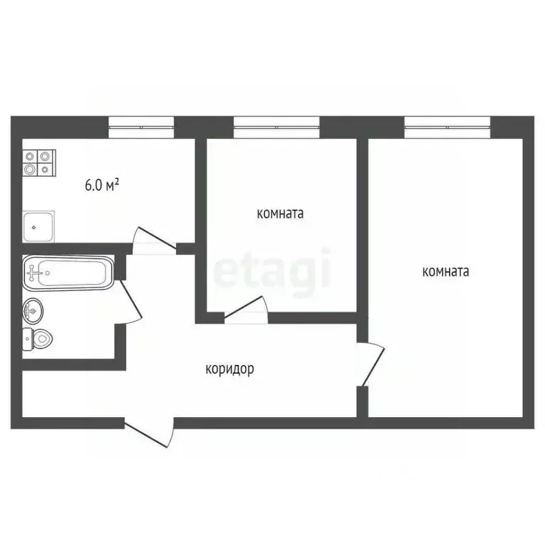 2-к кв. Крым, Евпатория ул. Демышева, 132 (41.0 м) - Фото 2