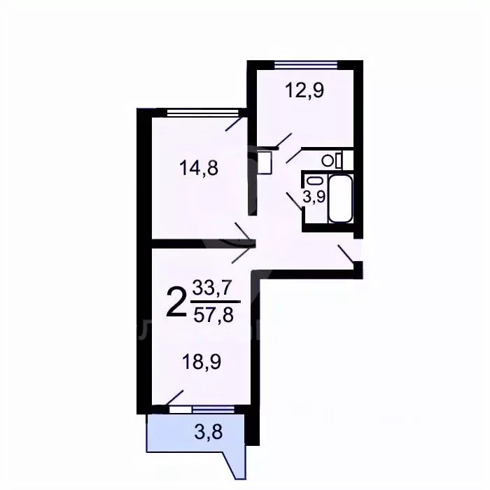 2-к кв. Москва Кировоградская ул., 7 (58.4 м) - Фото 1