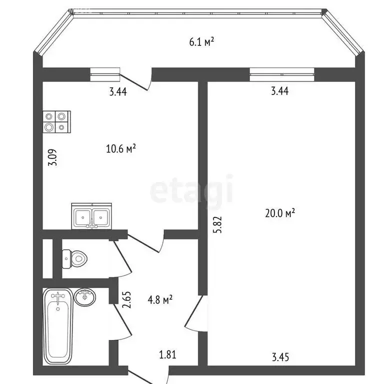 1-комнатная квартира: Санкт-Петербург, улица Савушкина, 123к1 (45 м) - Фото 1
