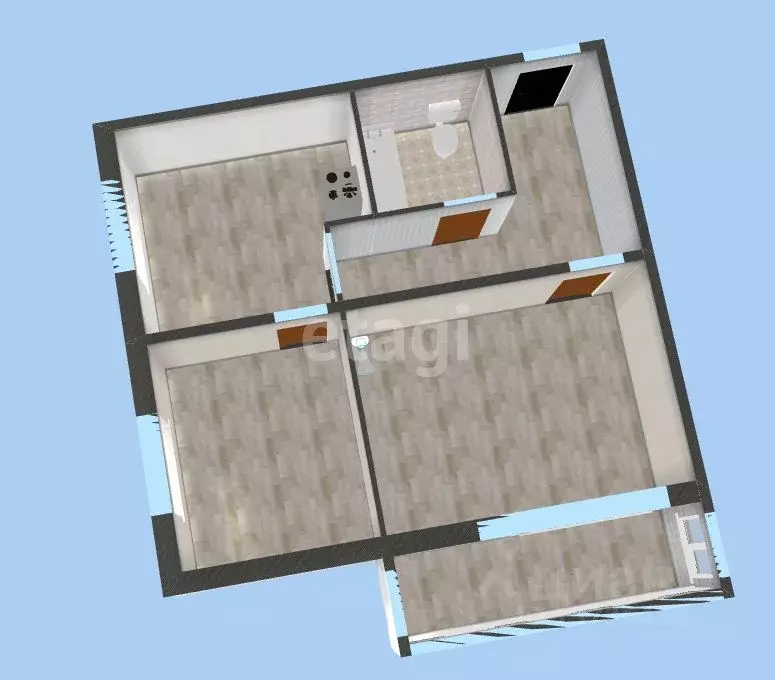 2-к кв. Амурская область, Белогорск ул. Победы, 20 (45.5 м) - Фото 1