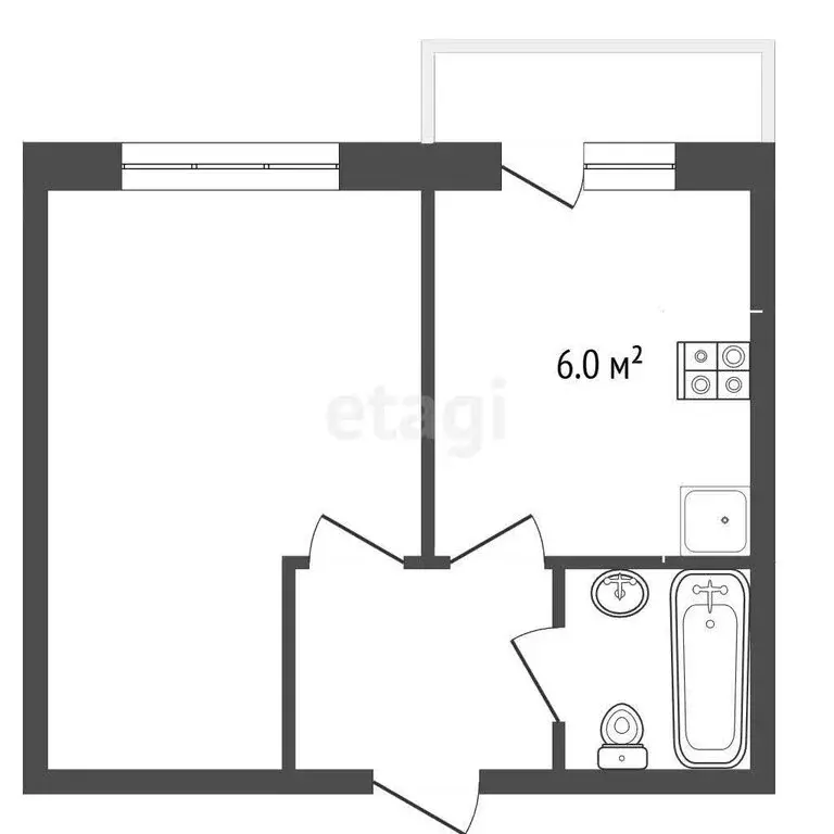 1-комнатная квартира: посёлок Кувшиново, микрорайон Сосновое ... - Фото 1