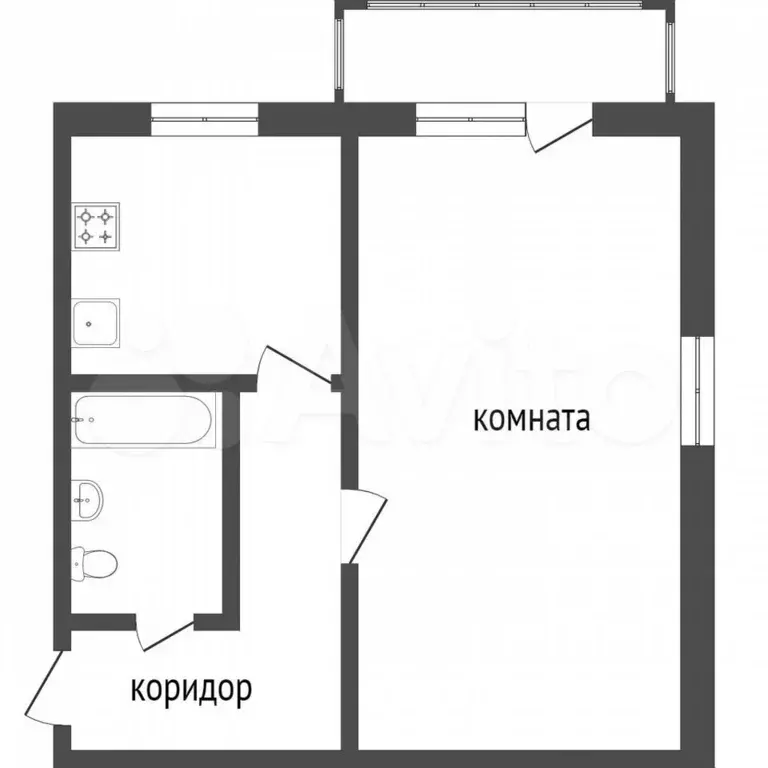 1-к. квартира, 32 м, 3/5 эт. - Фото 0