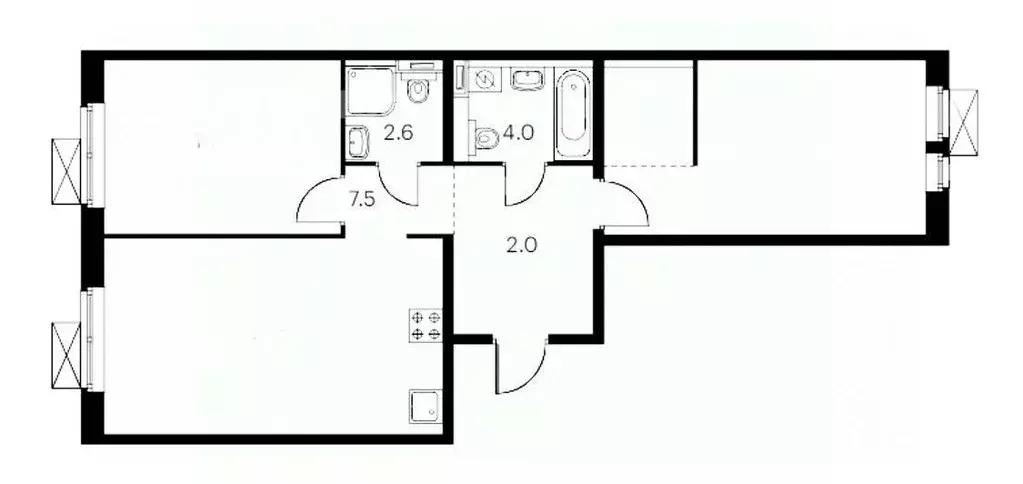 2-к кв. Московская область, Балашиха ул. Реутовская, 29 (69.0 м) - Фото 1