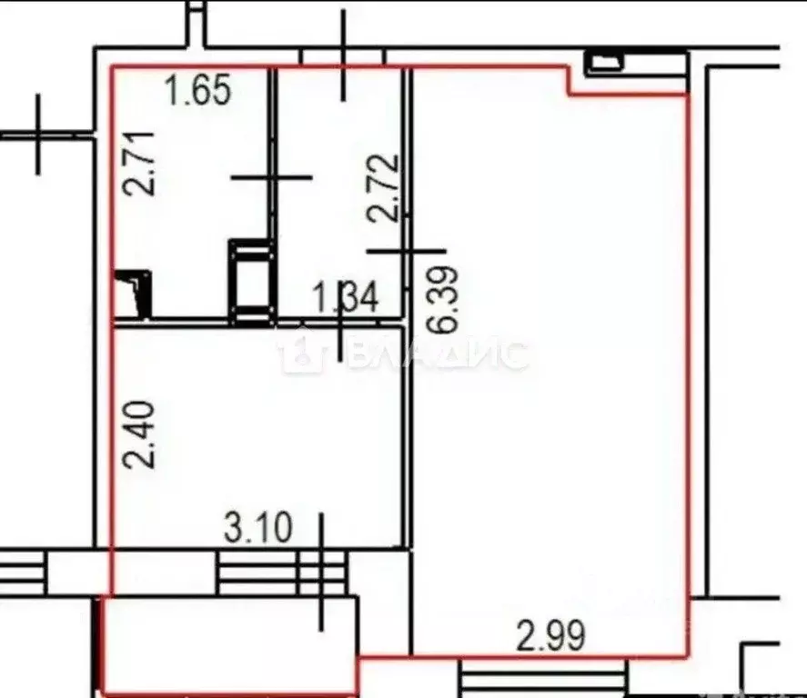 Квартира, 1 комната, 33.6 м - Фото 2