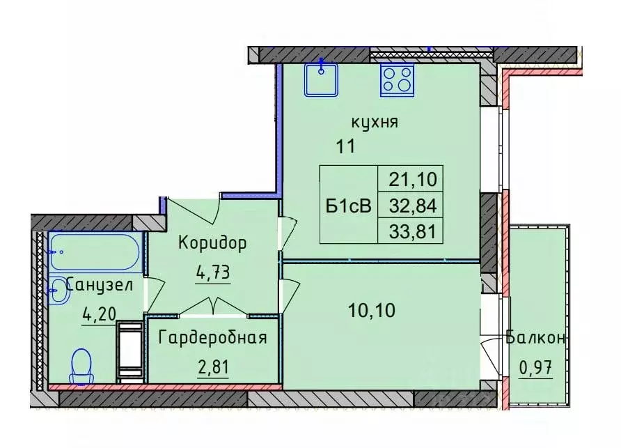 1-к кв. Ярославская область, Ярославль ул. Строителей, 18А (33.81 м) - Фото 0