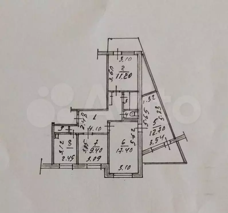 4-к. квартира, 76,1 м, 1/9 эт. - Фото 0