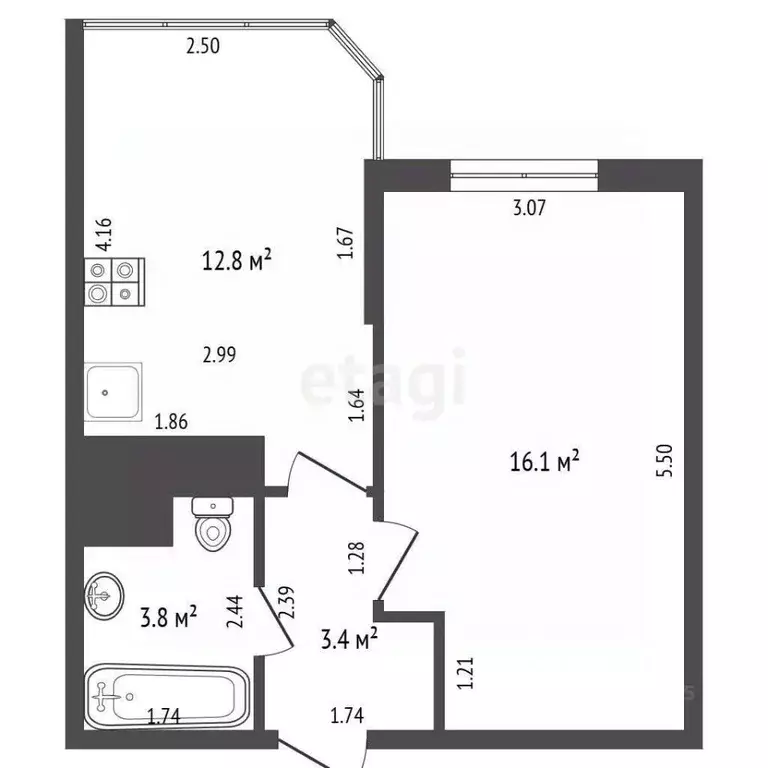 1-к кв. Краснодарский край, Анапа Анапское ш., 32к6 (36.1 м) - Фото 2