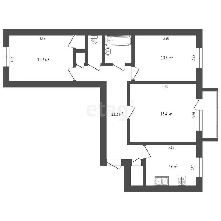3-комнатная квартира: Елизово, улица Беринга, 5 (64.5 м) - Фото 0