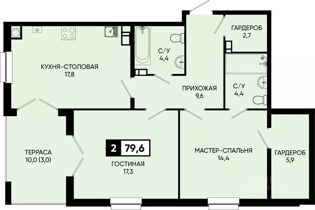 1-к кв. Ставропольский край, Кисловодск городской округ, пос. ... - Фото 1