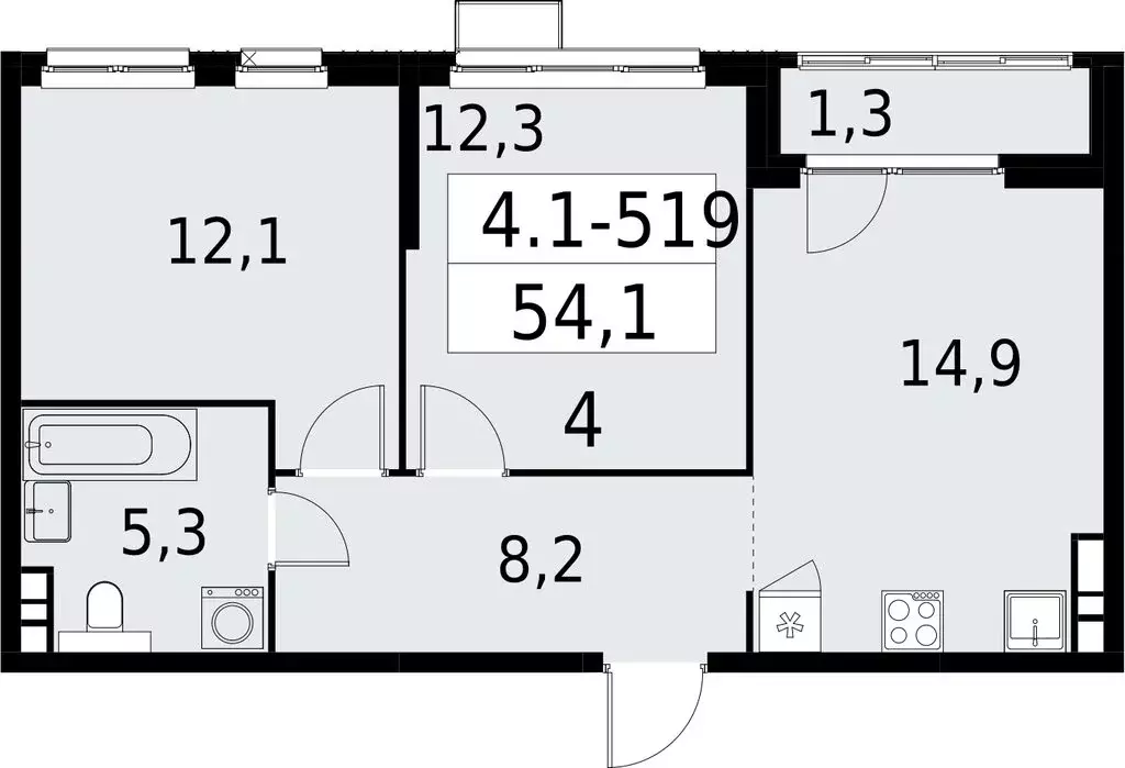 2-комнатная квартира: Москва, Бартеневская улица, 16 (54.1 м) - Фото 0