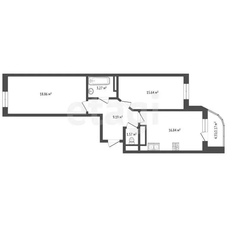 2-комнатная квартира: Балашиха, Горенский бульвар, 5 (65.5 м) - Фото 1