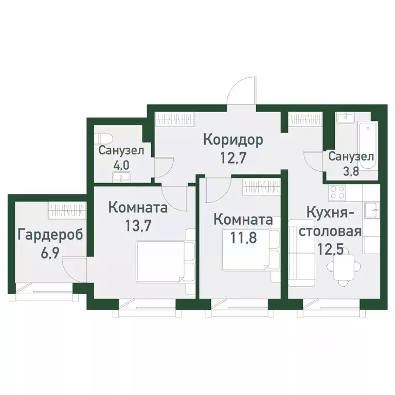 2-к кв. Челябинская область, Челябинский городской округ, пос. ... - Фото 0