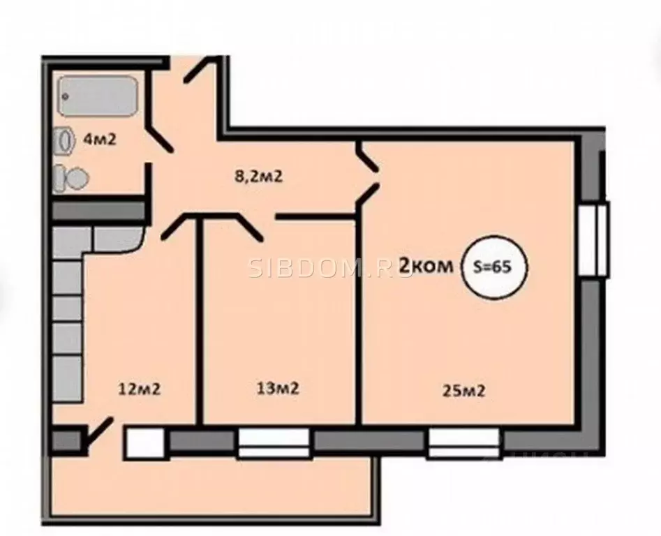 2-к кв. Красноярский край, Красноярск Караульная ул., 39 (61.0 м) - Фото 0