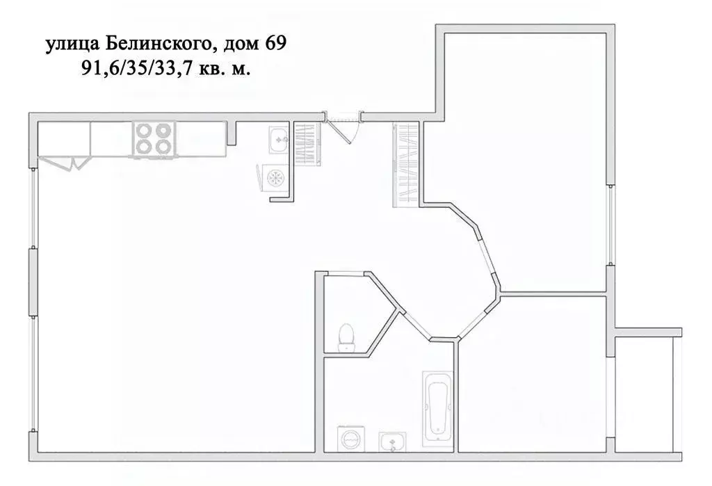 2-к кв. Нижегородская область, Нижний Новгород ул. Белинского, 69 ... - Фото 2