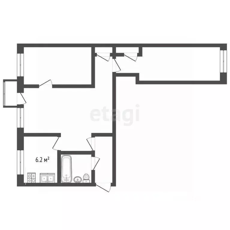 3-к кв. Архангельская область, Архангельск ул. Смольный Буян, 16к1 ... - Фото 2