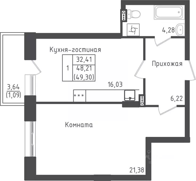 1-к кв. Московская область, Дмитровский городской округ, д. Рыбаки ... - Фото 0