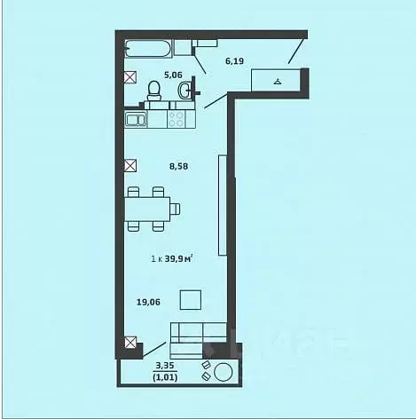 Студия Новосибирская область, Новосибирск ул. Дуси Ковальчук, 238 ... - Фото 2