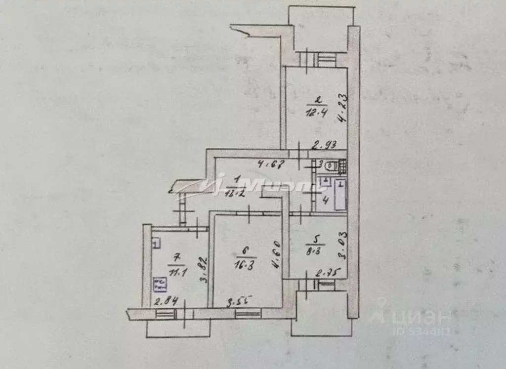 3-к кв. Крым, Симферополь ул. Лексина, 46 (64.8 м) - Фото 2