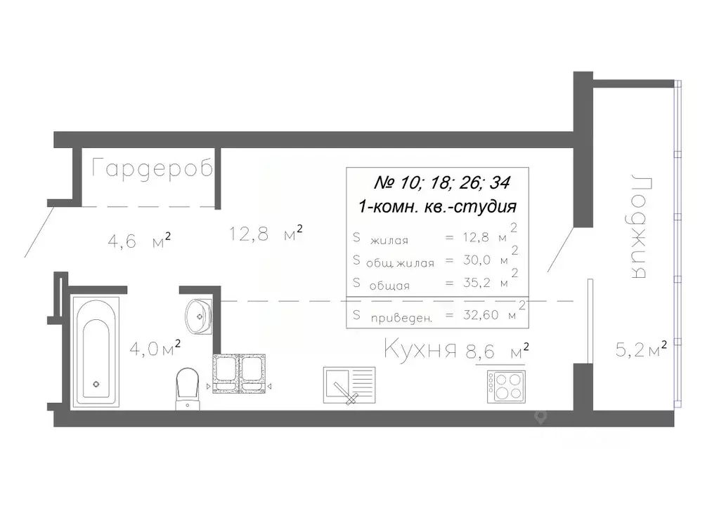 1-к кв. Самарская область, Самара Волгарь жилрайон, 10-й кв-л,  (32.6 ... - Фото 0