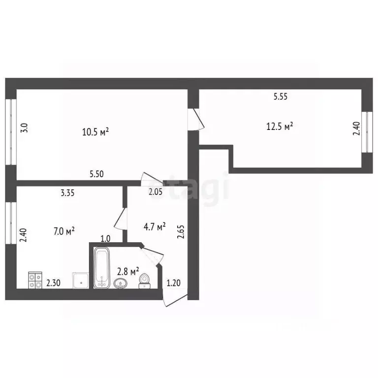 2-к кв. Ростовская область, Батайск ул. Клары Цеткин, 188 (43.0 м) - Фото 2